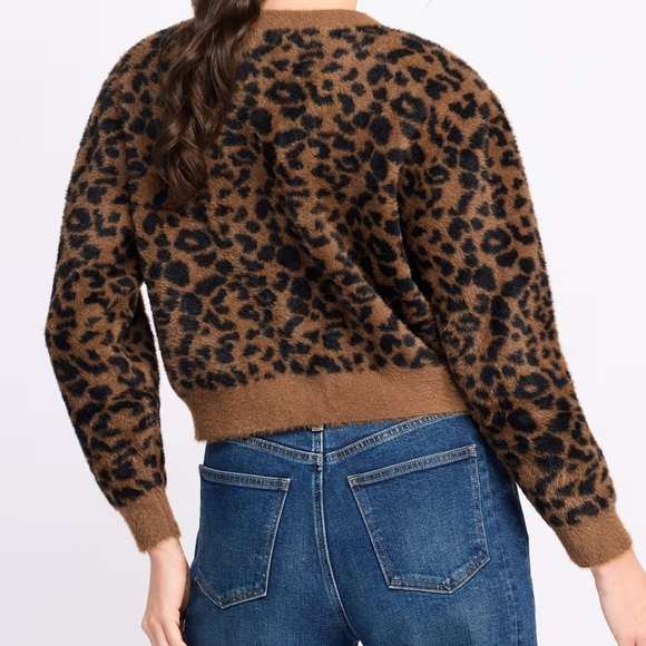 NWT (size small) LINE AND DOT Monroe Leopard Cardigan - Picture 4 of 9